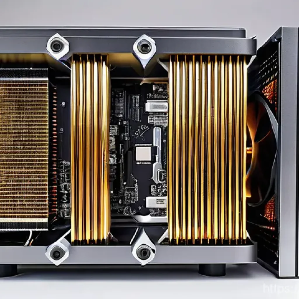 PC 온도 모니터링 소프트웨어 - **Prompt:** "A vibrant, artistic, close-up shot of the internal components of a high-performance des...