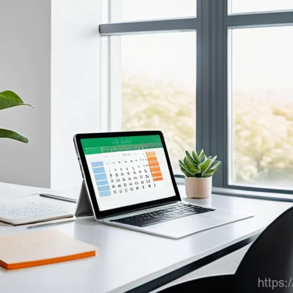 캘린더 관리 소프트웨어 비교 - **Prompt: The Harmonious Digital Workspace**
A tranquil and highly organized modern professional...